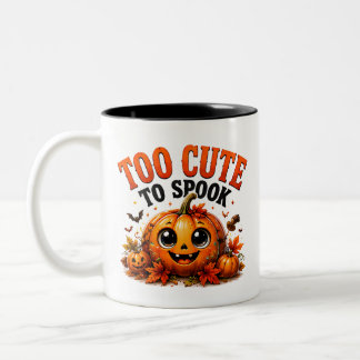 👻 Cute Pumpkin Halloween Funny Saying 🎃 Two-Tone Coffee Mug