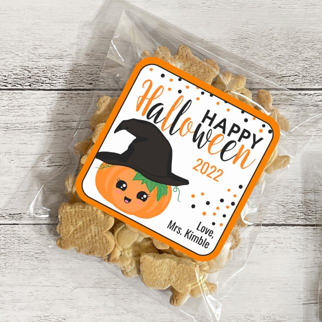 Cute Pumpkin Halloween Gift Sticker & Labels (Creator Uploaded)