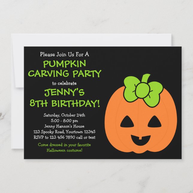 Cute Pumpkin Halloween Invitation (Front)