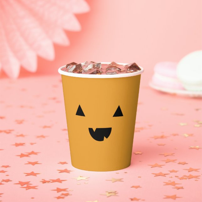 Cute Pumpkin Halloween Paper Cups (Insitu)