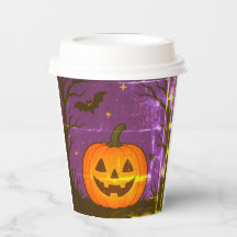 Cute Pumpkin Halloween Paper Cups for Parties 