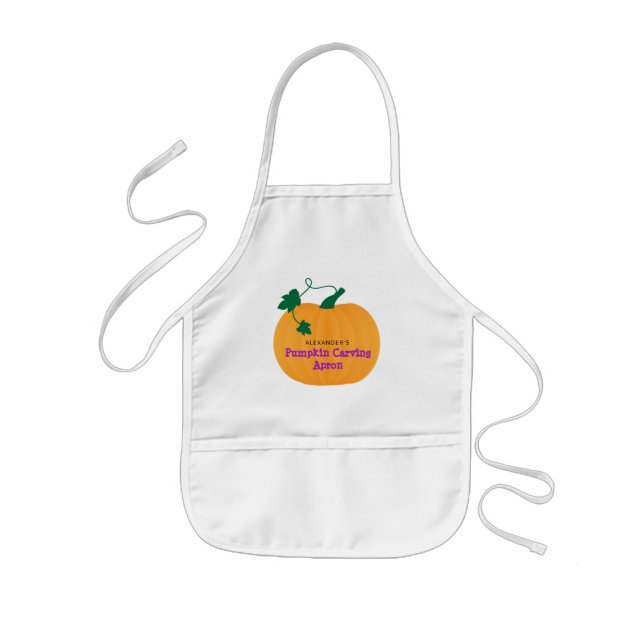 Cute Pumpkin, Halloween Pumpkin Carving Kids Apron (Front)