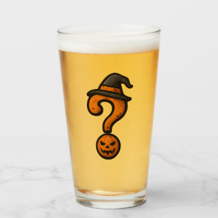 Cute Pumpkin Halloween Question Mark Beer Mug Glass
