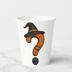 Cute Pumpkin Halloween Question Mark Paper Cup