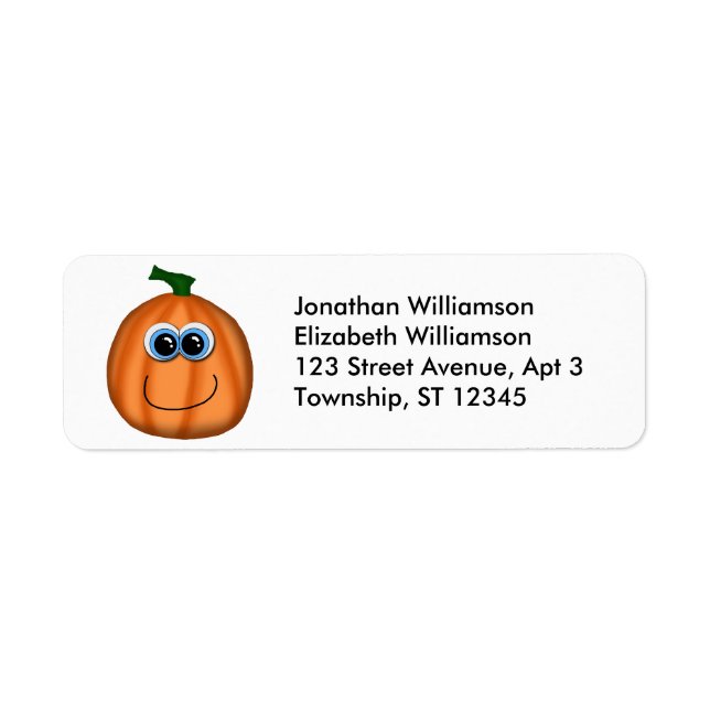 Cute Pumpkin Halloween Return Address Labels (Front)