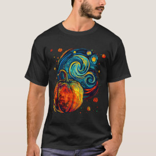 Cute Pumpkin Halloween Thanksgiving Starry Night V T-Shirt