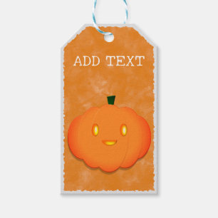 Cute Pumpkin Halloween Watercolor Baby Shower Gift Tags