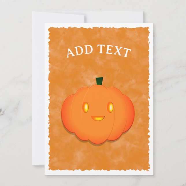 Cute Pumpkin Halloween Watercolor Baby Shower  Invitation (Front)