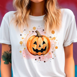 Cute Pumpkin Halloween Watercolor T-Shirt