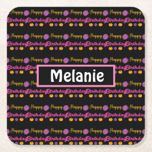 Cute Pumpkin Happy Birthday Beverage Coaster