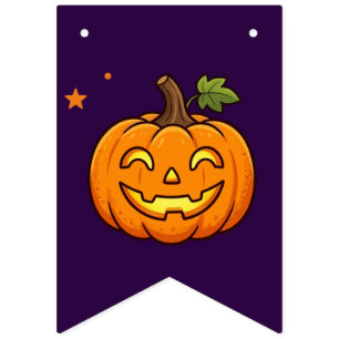 Cute Pumpkin Happy Halloween Bunting Garland