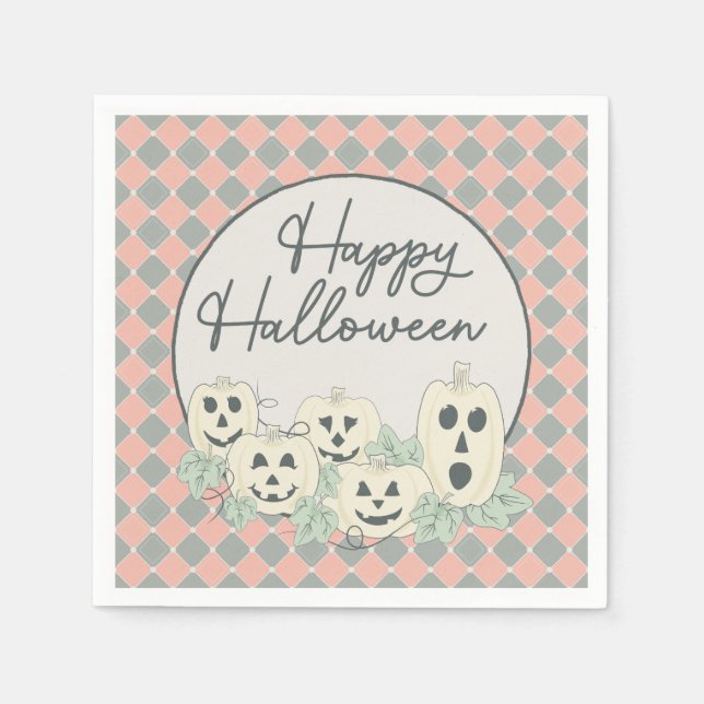 Cute Pumpkin–Happy Halloween Napkin (Front)