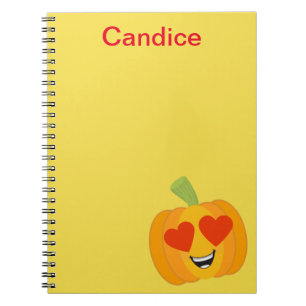 Cute Pumpkin Heart Emoji Notebook