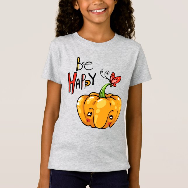 Cute Pumpkin "Hi" T-Shirt (Front)