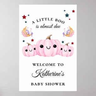 Cute Pumpkin Is On The Way   Halloween Baby Shower Poster
