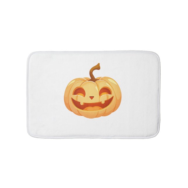 Cute Pumpkin Jack O Lantern Turtle Sea Halloween C Bath Mat (Front)