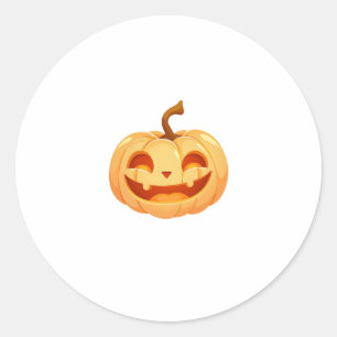 Cute Pumpkin Jack O Lantern Turtle Sea Halloween C Classic Round Sticker