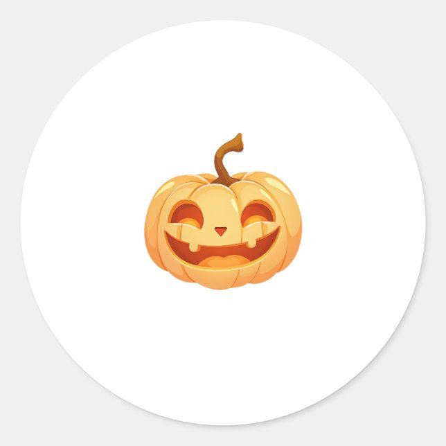 Cute Pumpkin Jack O Lantern Turtle Sea Halloween C Classic Round Sticker (Front)