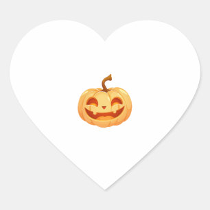 Cute Pumpkin Jack O Lantern Turtle Sea Halloween C Heart Sticker