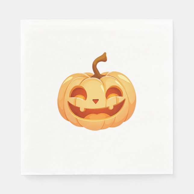 Cute Pumpkin Jack O Lantern Turtle Sea Halloween C Napkin (Front)