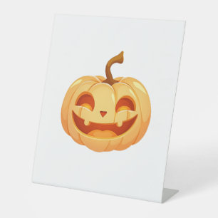 Cute Pumpkin Jack O Lantern Turtle Sea Halloween C Pedestal Sign