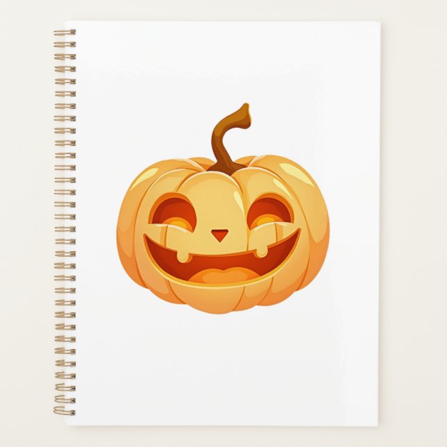 Cute Pumpkin Jack O Lantern Turtle Sea Halloween C Planner (Front)