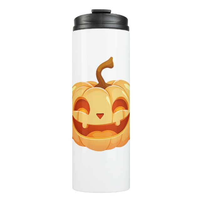 Cute Pumpkin Jack O Lantern Turtle Sea Halloween C Thermal Tumbler (Front)