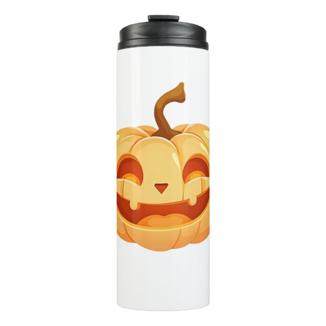 Cute Pumpkin Jack O Lantern Turtle Sea Halloween C Thermal Tumbler (Front)