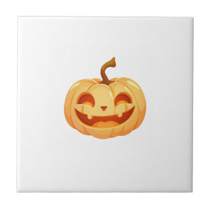 Cute Pumpkin Jack O Lantern Turtle Sea Halloween C Tile
