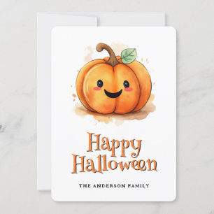 Cute Pumpkin Kids Happy Halloween Card