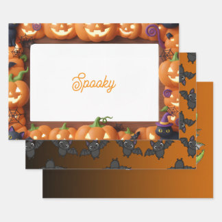 Cute Pumpkin Monsters Spooky and intersting Wrapping Paper Sheet