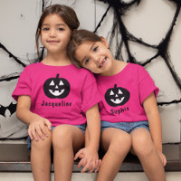 Cute Pumpkin Name Hot Pink Girls Halloween