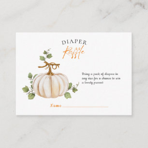 Cute Pumpkin Neutral Diaper Raffle Enclosure Card