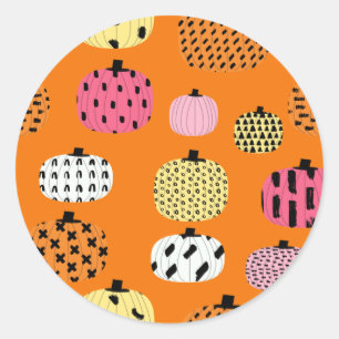 Cute pumpkin Orange Classic Round Sticker