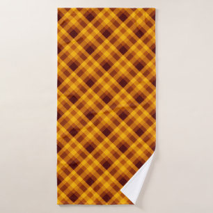 Cute Pumpkin Orange Plaid Bath Towel
