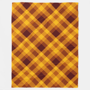 Cute Pumpkin Orange Plaid Large Fleece Blanket