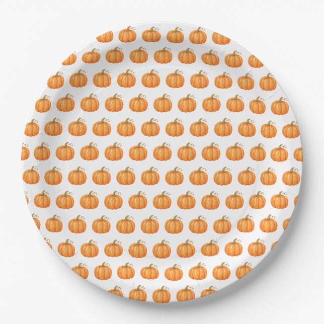 Cute Pumpkin Paper Plate (Front)