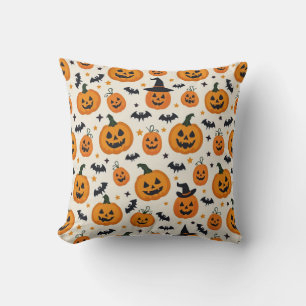 Cute pumpkin pattern cushion perfect for Halloween