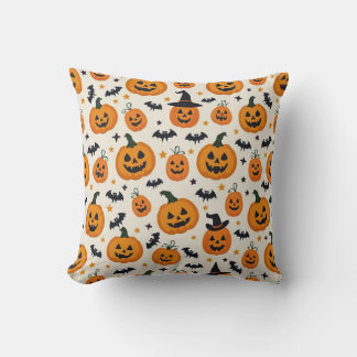 Cute pumpkin pattern cushion perfect for Halloween