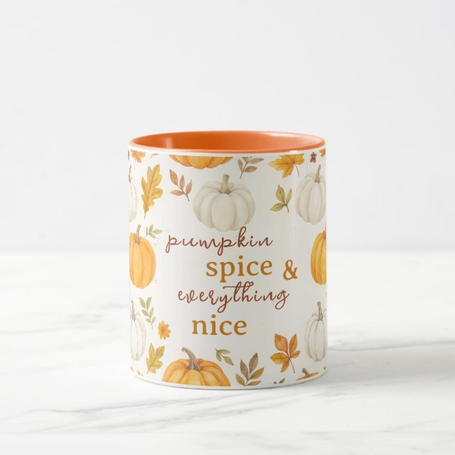 Cute Pumpkin Pattern | Thanksgiving  Mug (Center)