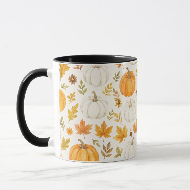 Cute Pumpkin Pattern | Thanksgiving  Mug (Left)
