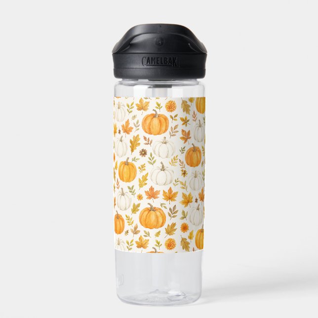 Cute Pumpkin Pattern | Thanksgiving  Water Bottle (Back)