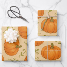 Cute Pumpkin Pattern Wrapping Paper – Halloween Gi