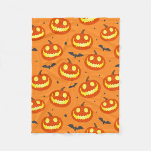 Cute Pumpkin Patterned Fleece Blanket