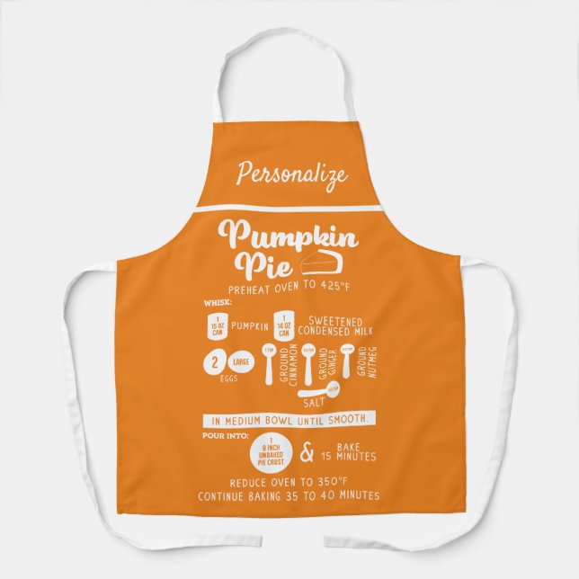 Cute Pumpkin Pie Recipe Baking Cooking  Apron (Front)