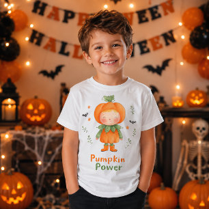 Cute Pumpkin Power Halloween Kids Costume T-Shirt