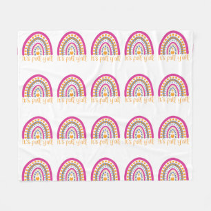 Cute Pumpkin Rainbow Fleece Blanket