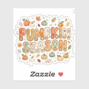 Cute Pumpkin Season Retro Autumn Fall Sticker