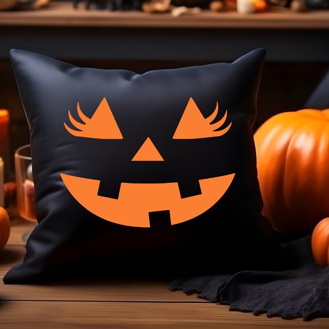 Cute Pumpkin Smile Halloween Cushion (Creator Uploaded)