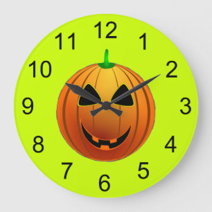 Cute Pumpkin Smile Halloween Wall Clock